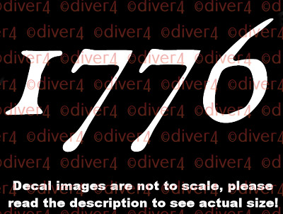 1776 Car Van Truck Decal USA Made 2A Second Amendment Liberty Freedom