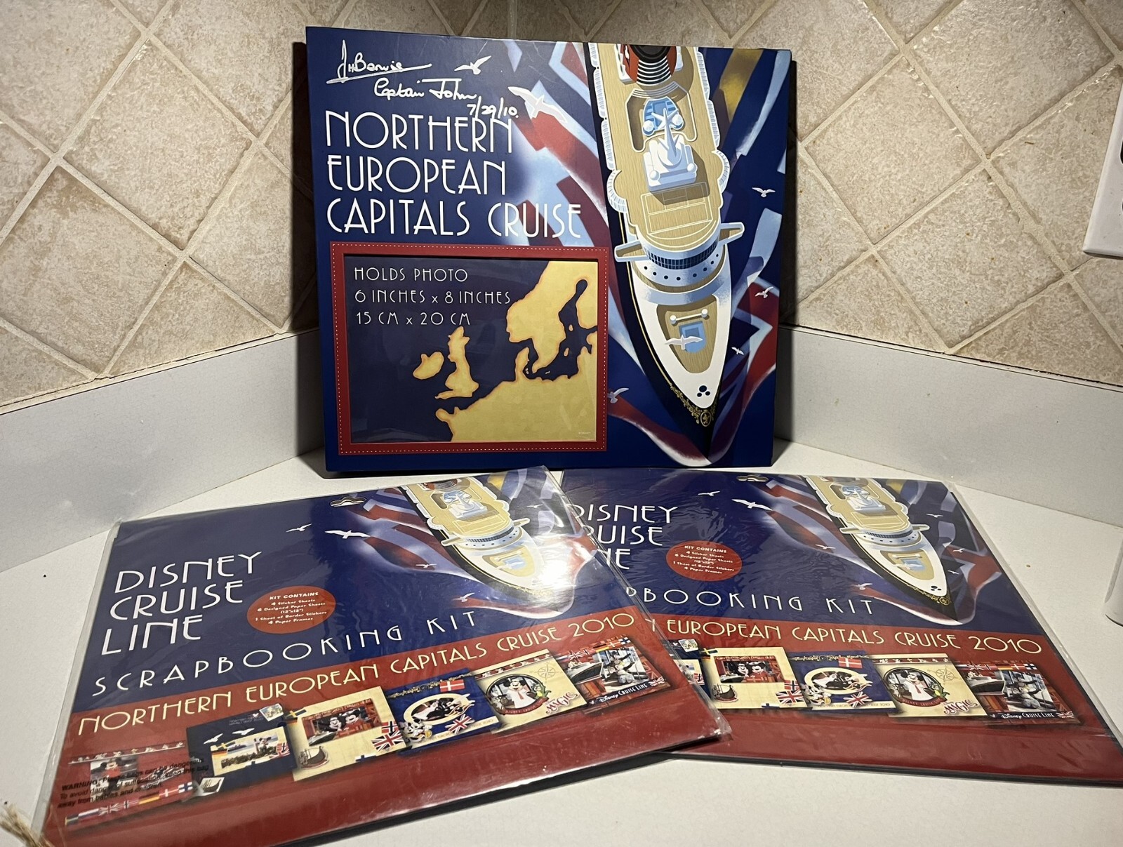 Disney Cruise Photo Album, Autographed Northern Europe +2 Scrapbook Kits-NEW