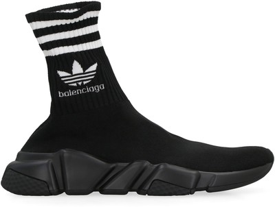Pre-owned Balenciaga X Adidas -speed Trainers Knitted Sock-sneakers In Black