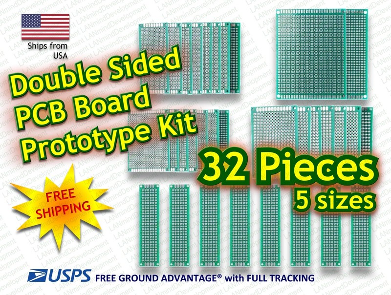32pcs - Double Side Universal PCB Prototype Board Printed Circuit