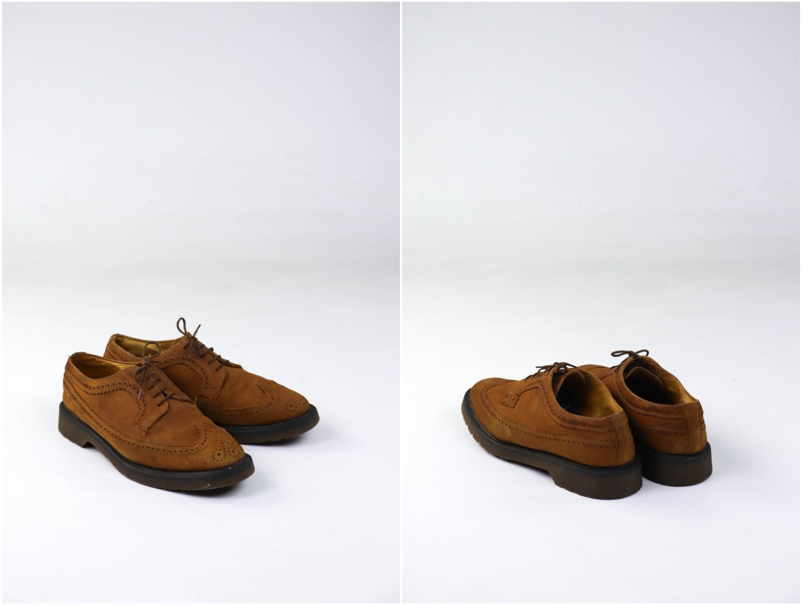 Vintage Dr. Martens Made in England Tan Brown Suede Brogues