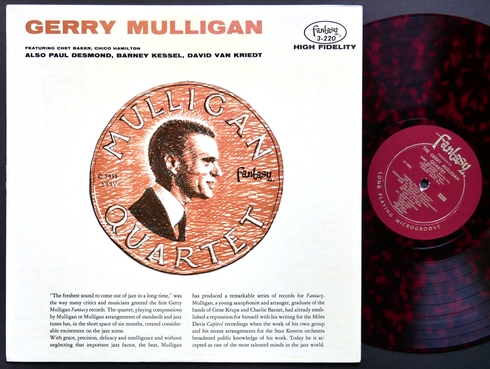 GERRY MULLIGAN CHET BAKER PAUL DESMOND LP FANTASY 3-220 US