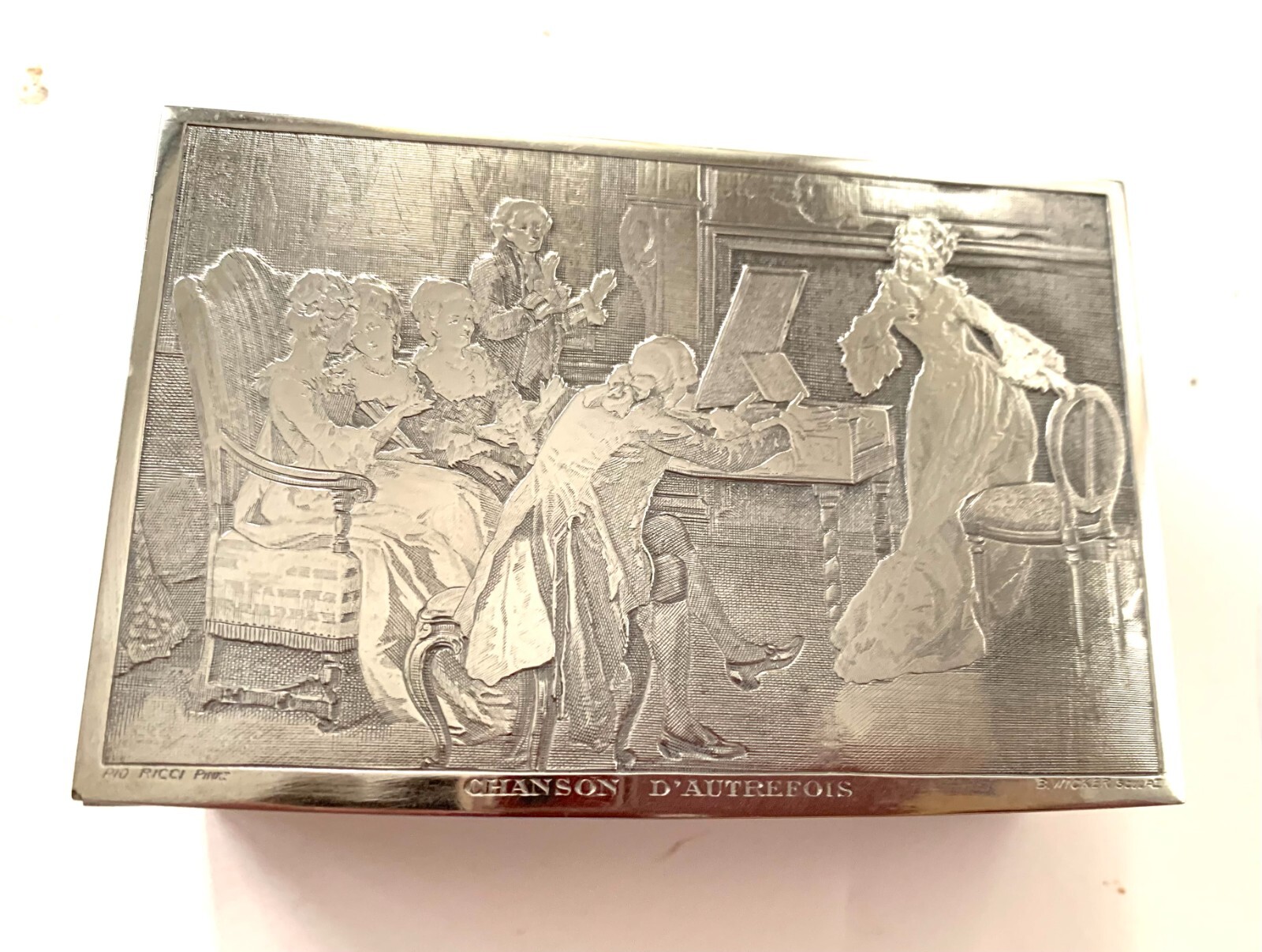 Ancien PLATsoupireAVEC couvercleヴァイオレットporcelaine