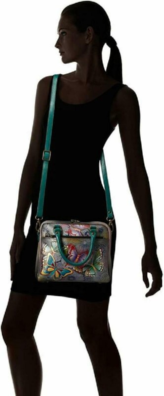 Anna by Anuschka Women&rsquo;s Genuine Leather Medium Cross Body | Hand Painted Orig
