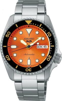 Pre-owned Seiko 5 Sports Sbsa231 Orange Dial Automatic Mechanical Diver Men Watch