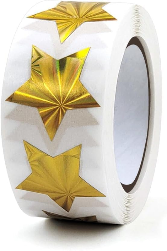 Star Stickers, 500 PCS Holographic Gold Star Stickers, 1 Inch Self Adhesive Meta