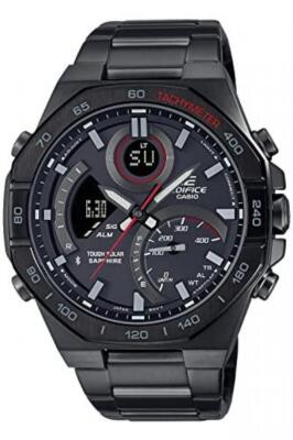 Pre-owned Casio Edifice Ecb-950ydc-1ajf Black Solar Bluetooth Analog Digital Men Watch