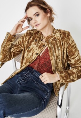 Free People Dusk  Til Dawn Velvet Jacket. Size XS. NWT. Retail- $168
