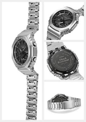 Pre-owned Casio G-shock Gm-b2100d-1ajf Silver Full Metal Analog Digital Men Watch