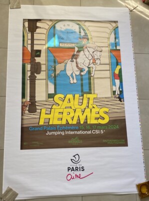 Affiche Poster JUMPING Cheval Saut HERMES 2024 Grand Palais HORSE PARIS KELLY
