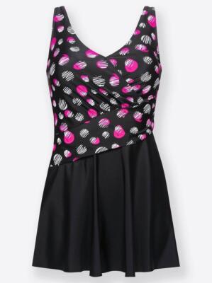 Badekleid Badeanzug Schwimmkleid Feelgood 38B, 44B, 46B, 46D schwarz-magenta NEU