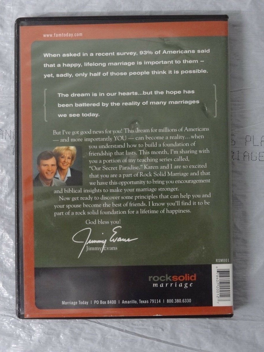 Marriage Today Rock Solid Marriage: The Secret of Being Best Friends Disc Shown