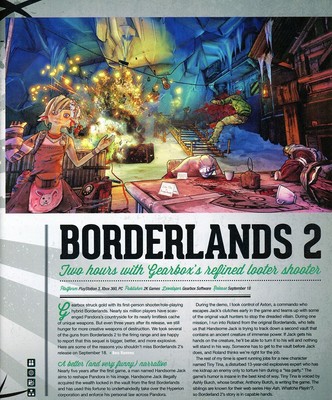 Borderlands 2 PS3 Original 2012 Ad Authentic 2K Video Game Promo Artwork