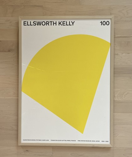 ELLSWORTH KELLY Exhibition Poster Yellow Curve, 26x36 RARE ELLSWORTH KELLY Exhibition Poster Yellow Curve, 26x36 RARE