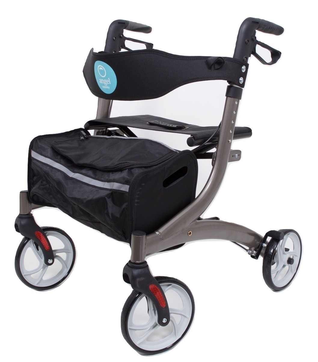 Ultralite Aluminium Rollator Walking Frame Folding Zimmer With Seat 4