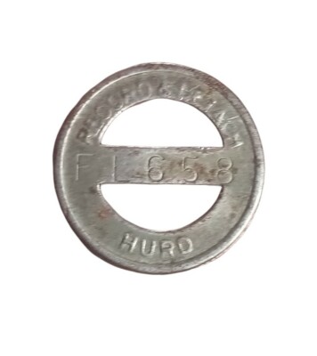 Vintage Record & Detach Hurd Car or Tractor Key Tag Token