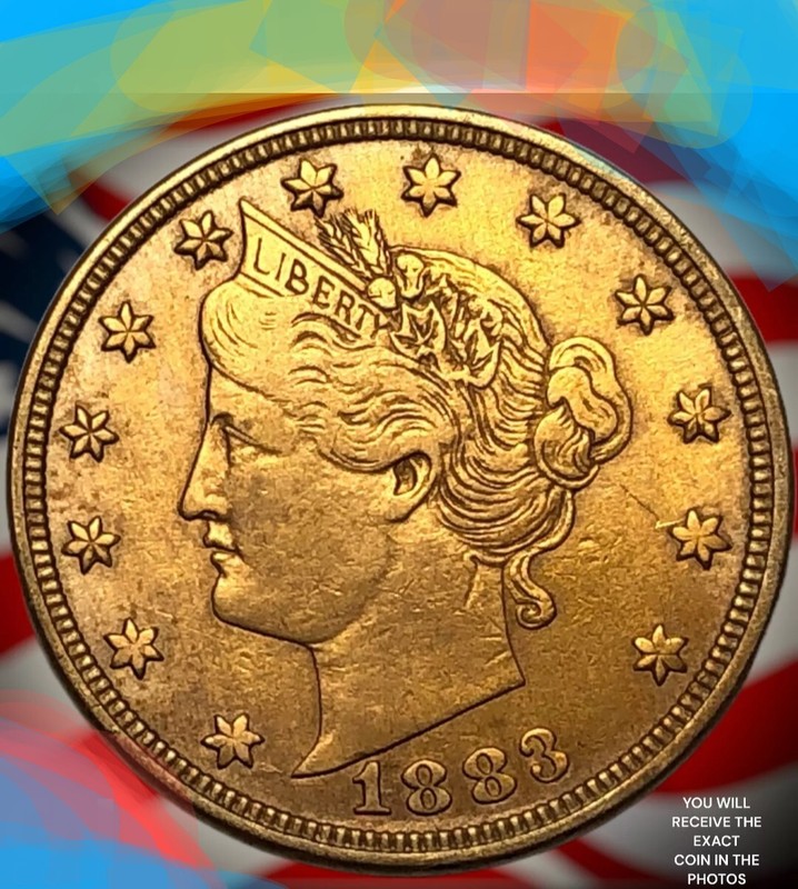 1883 5¢ NO CENTS FIRST YEAR GOLD PLATED INTO 5$