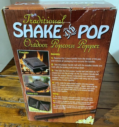 Traditional Shake and Pop Outdoor Popcorn Popper Maker Campfire Camping
