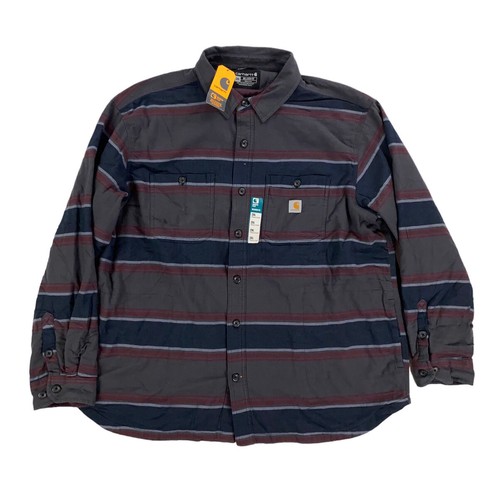 

НОВАЯ мужская фланелевая флисовая рубашка Carhartt Rugged Flex Relaxed Fit, размер, Серый