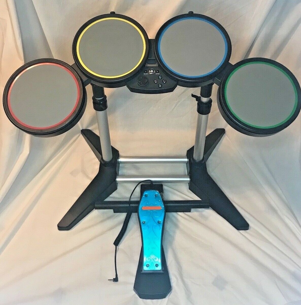 Guitar Hero Wired Drumset PS2 PS3 822148 W/ Foot Pedal - 3 Guitars & Microphone