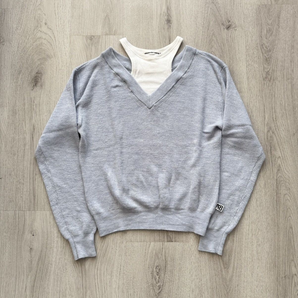 Tシャツ・カットソー Alexander Wang Cropped Crew Neck Sweater Alexander Wang Cropped Crew Neck Sweater T-Shirt in Blue | Lyst