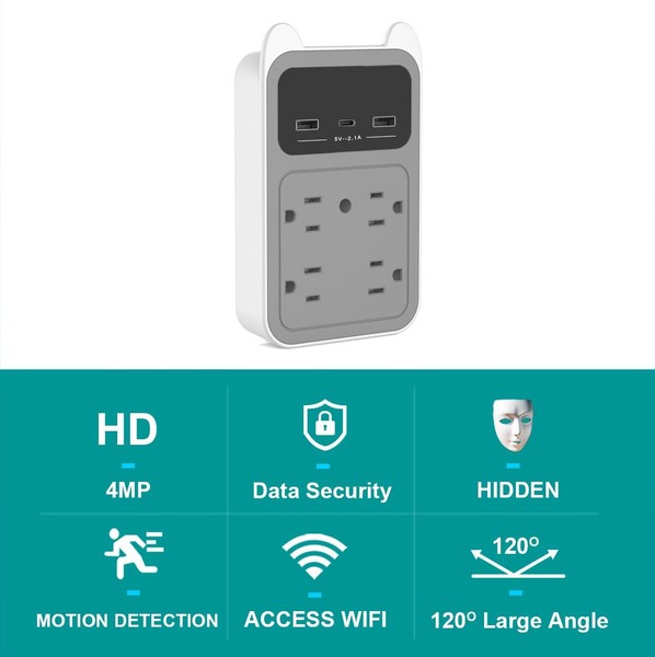 Spy Camera Charger| Hidden Camera Charger | Nanny Cam | 2K HD Wall Outlet Hid... - Image 3