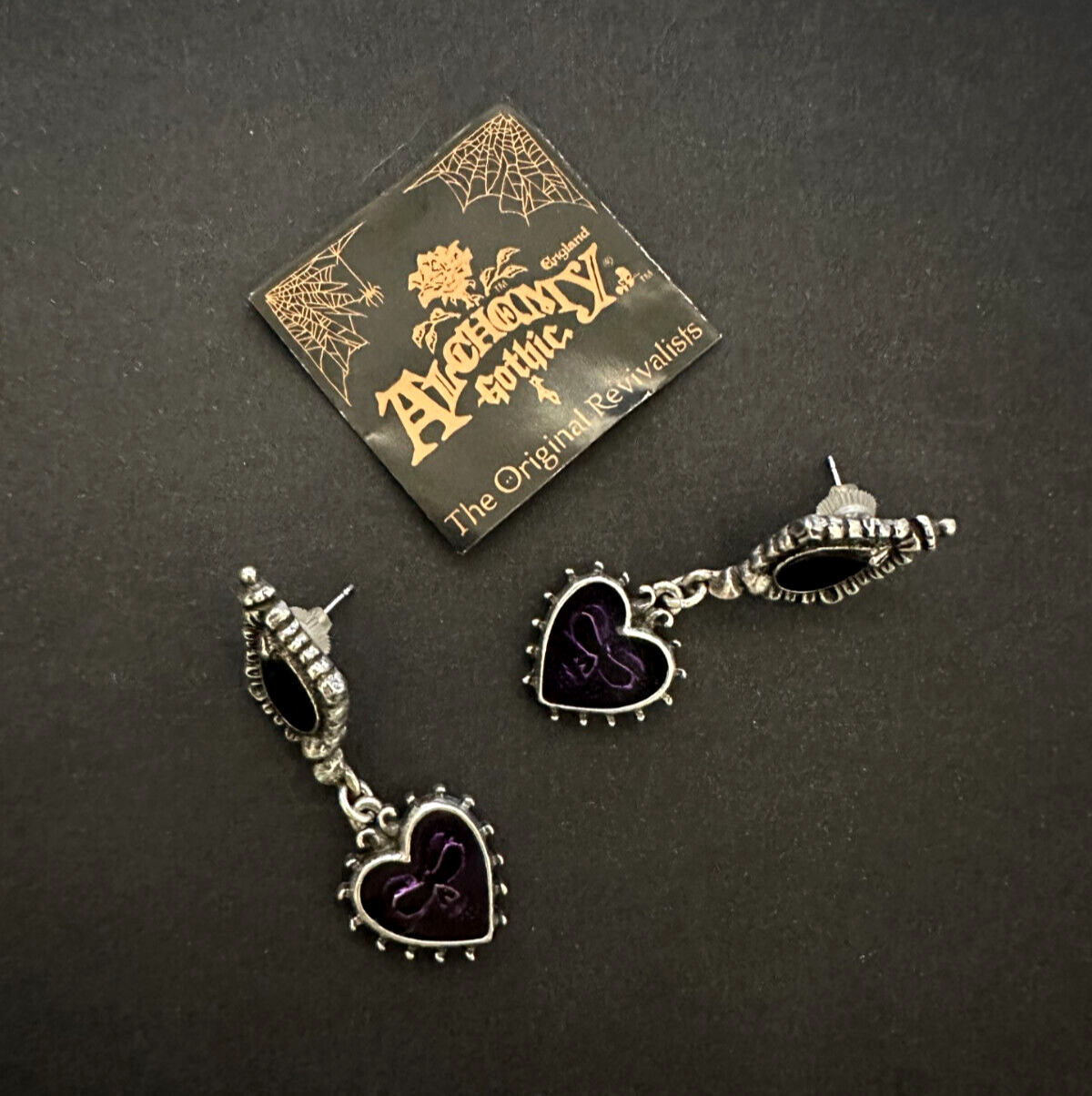 Viennese Nights Crystal Bat Stud Earrings by Alchemy Gothic