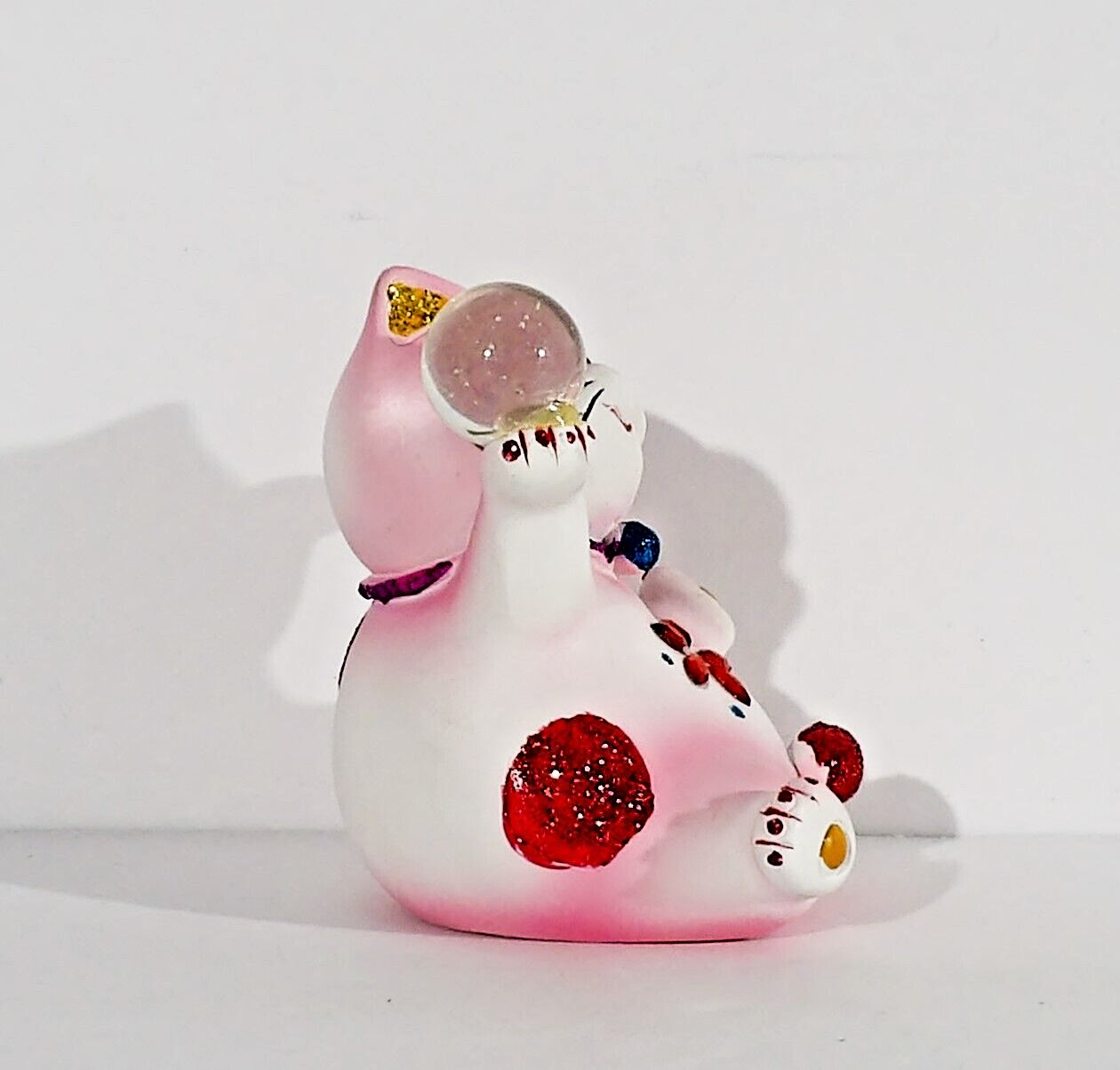 Maneki Neko Good Luck Cat Vintage Red Eagle 2.5" Tall