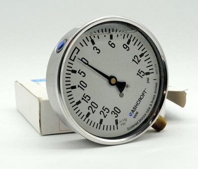 Ashcroft  Model 1008 Liquid-Filled  NPT (M) Lower Connection, 30'' to 0'' Hg