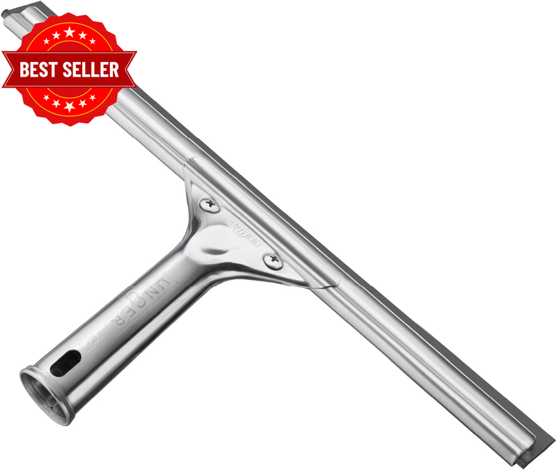 Professional 12” Stainless Steel Window & Glass Cleaning Squeegee - Cleaning Sup