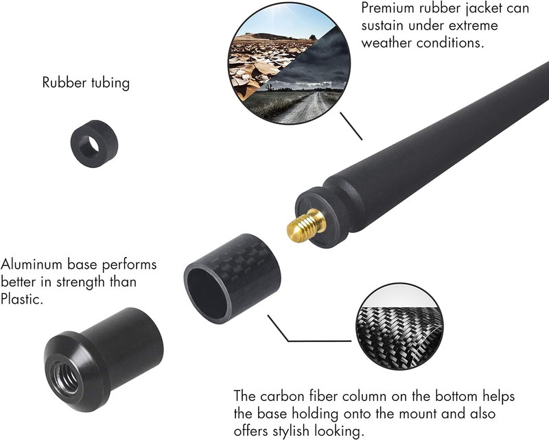 Antenna Compatible with Harley Davidson 1998-2024 | 7 inches Flexible Rubber Ant