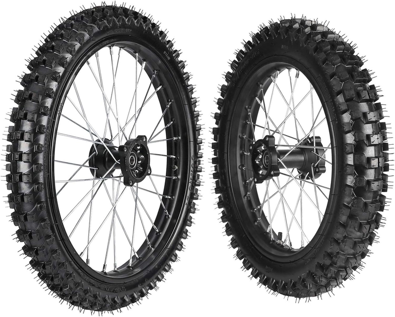 Front 70/100-19 & Rear 90/100-16 Knobby Wheel Tire and Rim Inner Tube with 15Mm