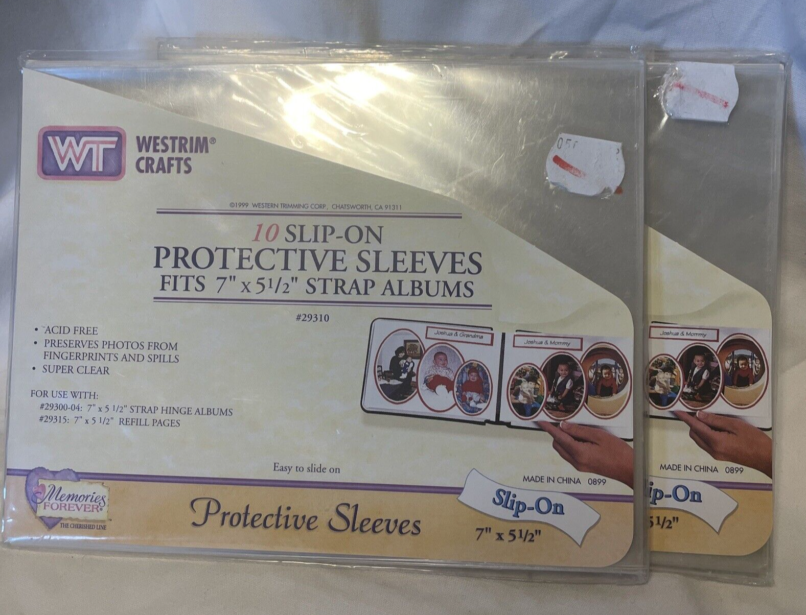 7”x5.5” Slip-on Protective Sleeves 2- 10 Pack 20 Total #29310