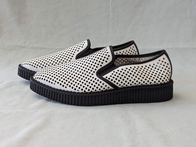 T.U.K. Creeper A9030 Viva Mondo White Perforated Shoes Mens Sz 8 Halloween