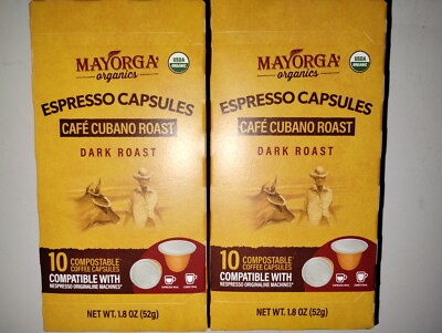 Nepresso Cafe Cubano Roast Espresso Coffee 104g/3.6oz Pods 20 Capsules Mayorga