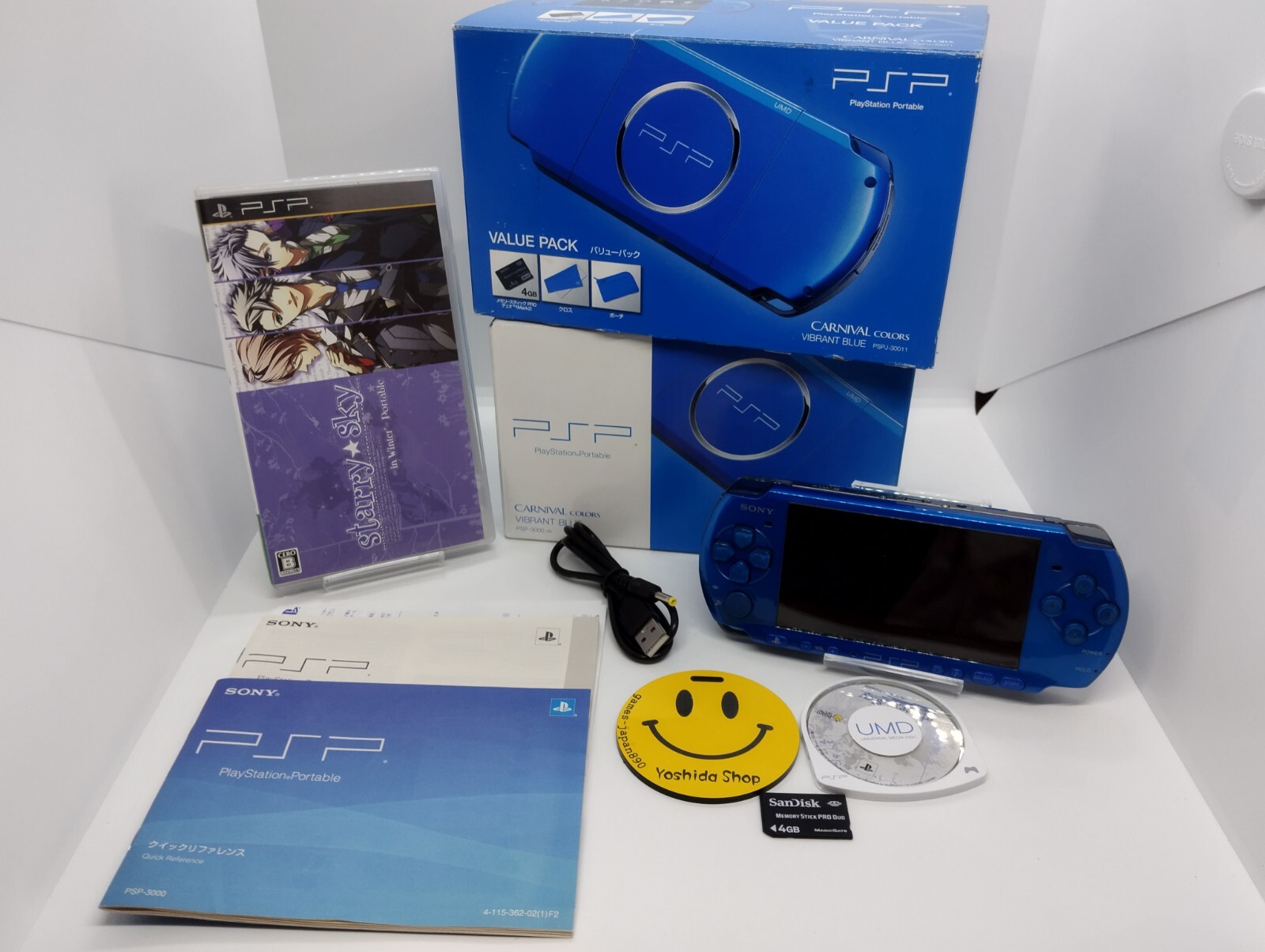 Sony PSP 3000 Blossom Blue Console w/Charger playstation