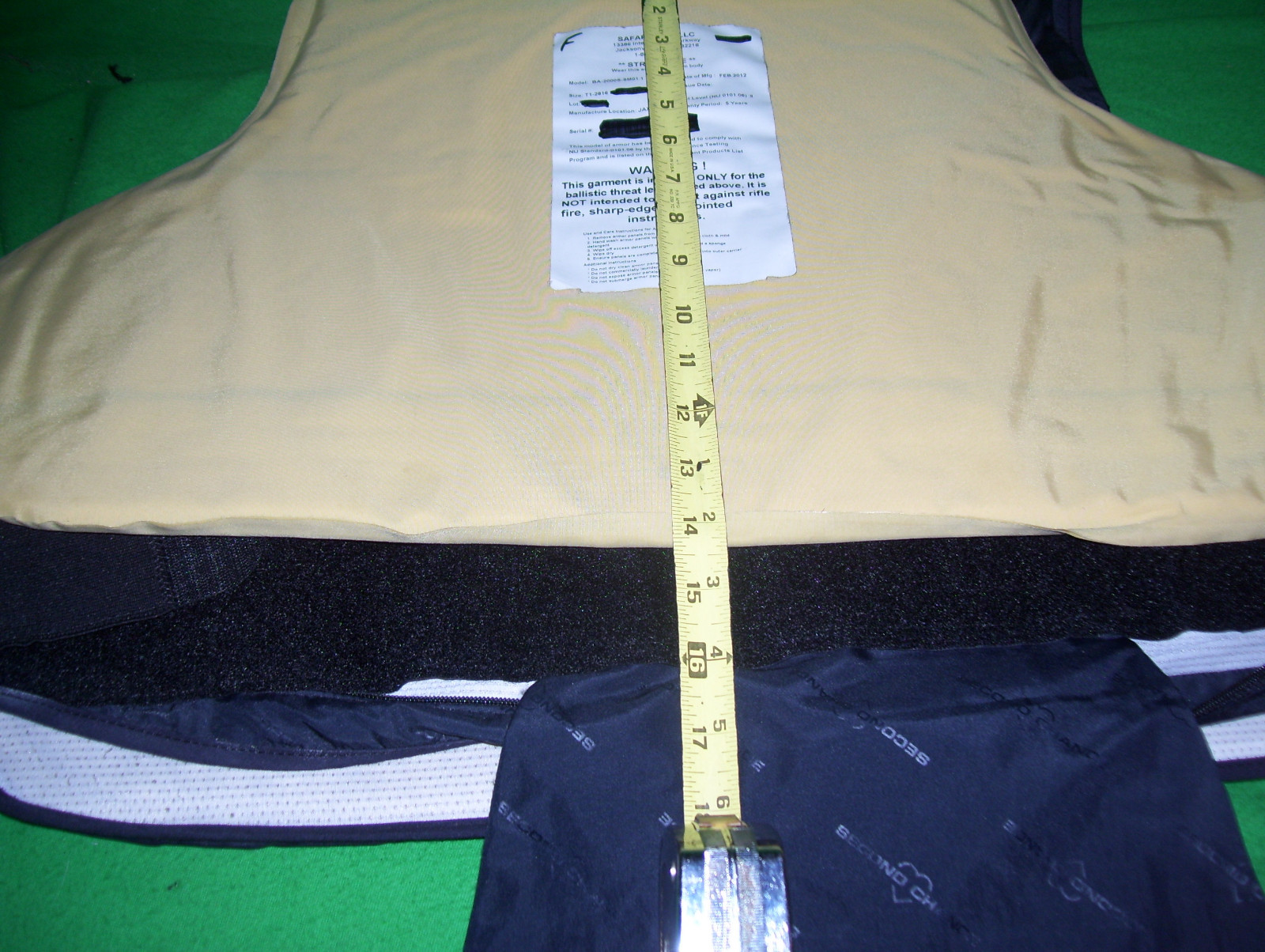 Safriland Body Armor Level II Bullet Proof Vest 3XL- VG 2012 #G81+5X8 Plate FREE