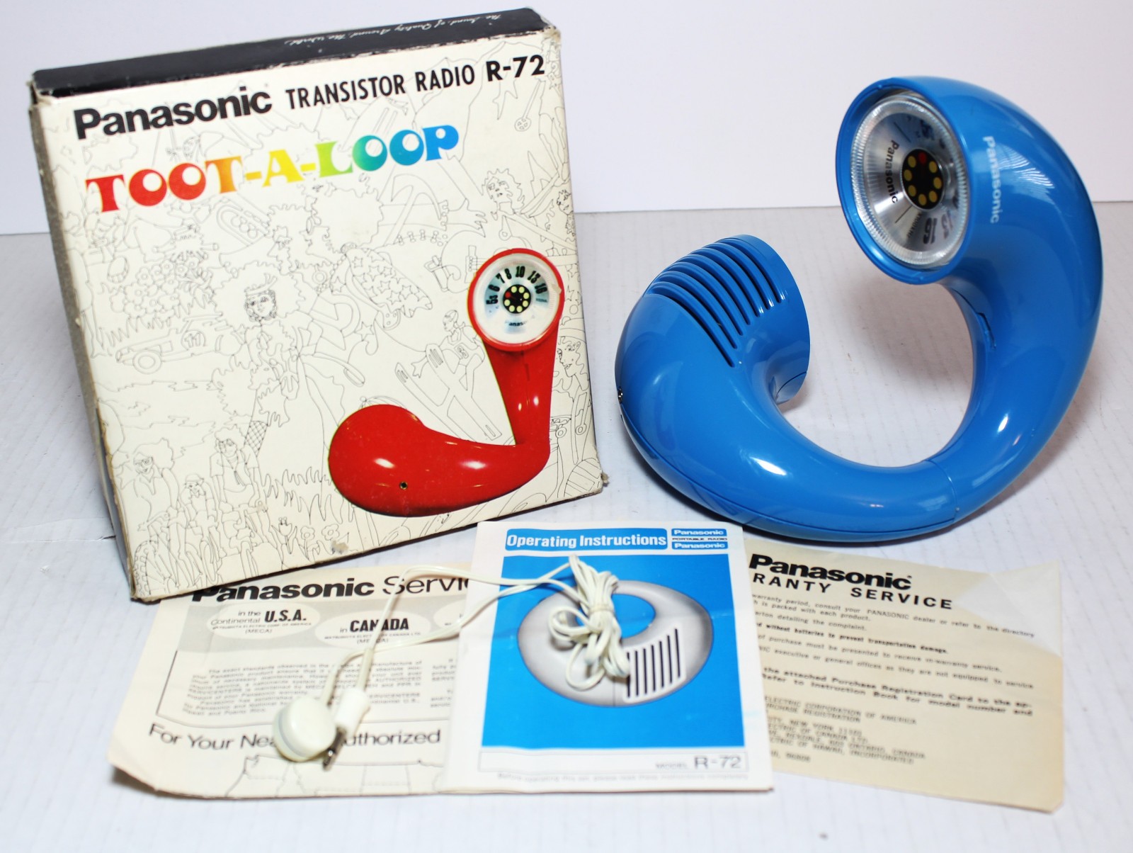 Panasonic - RAO TAO Vintage Panasonic Toot-A-Loop Radio Blue Made in Japan w/Box