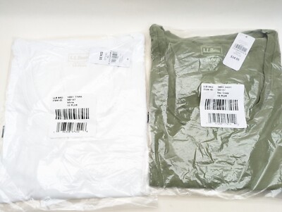L.L BEAN Women's Soft Stretch Supima Tee, Scoopneck Short-Sleeve Lot Of 2 Shirts