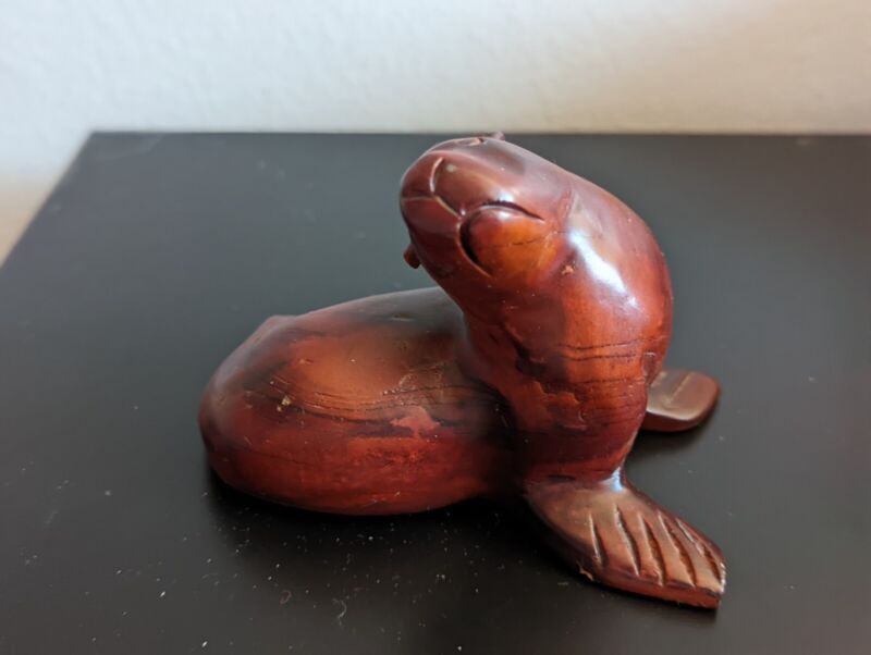 Galapagos hand carved wooden seal