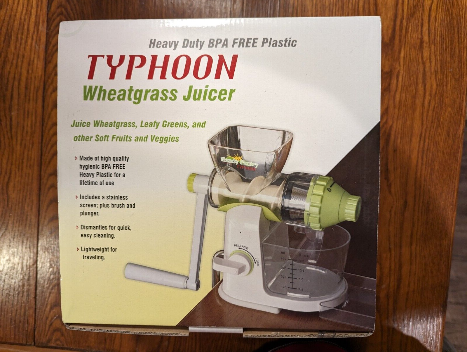 NIB Handy Pantry Typhoon, Wheat Grass Juicer, Micro Greens Leafy Vegetables NEW