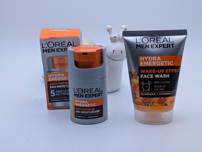 L'OREAL Men Expert Hydra Energetic Moisturiser 50 + Wake Up Face Wash 100ml