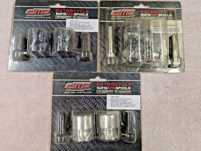 3 NEW Sets DMP Aluminum Swingarm Spools Yamaha Honda Kawasaki Suzuki SilverBlack
