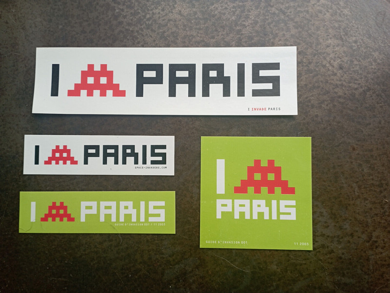 Rare Invader Invasion De Paris Stickers Set Complet 2004