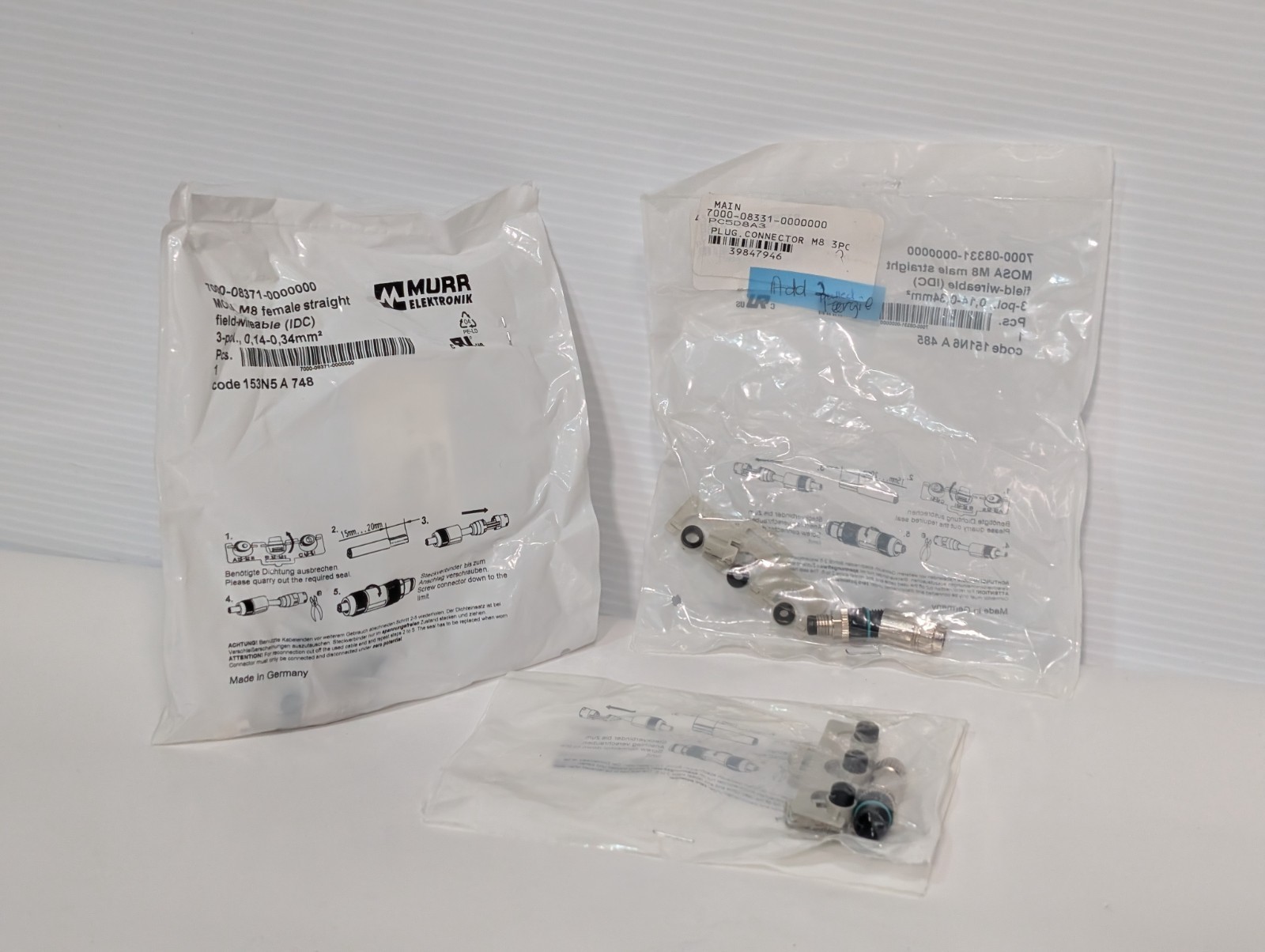 Lot of 3: Murr Elektronik (1) 7000-08371-0000000 & (2) 7000-08...