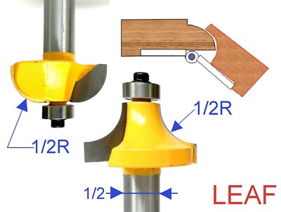 2 pc 1/2'' SH 1/2'' Radius Drop Leaf Table Router Bit Set S