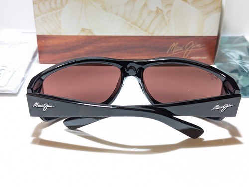 Pre-owned Maui Jim Wassup Black Sport Wrap / Maui Rose Polarized Lens Sunglass R123-02 In Pink