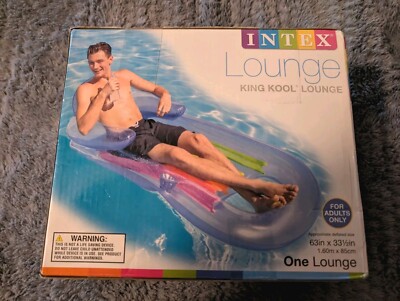 Intex King Kool Swimming Pool Lounge Adult Size NEW 63''x 34'' Cup Holder #58802WA