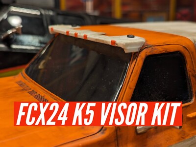 FCX24 K5 Blazer Retro Sun Visor W/ Lights Kit Bolt On McCue RC  1/18 3d Printed