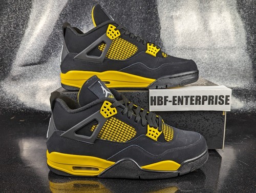 Nike Air Jordan 4 Retro Shoes Thunder Black Yellow DH6927